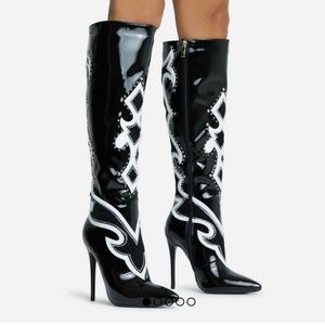Ego boots black diamante boots.